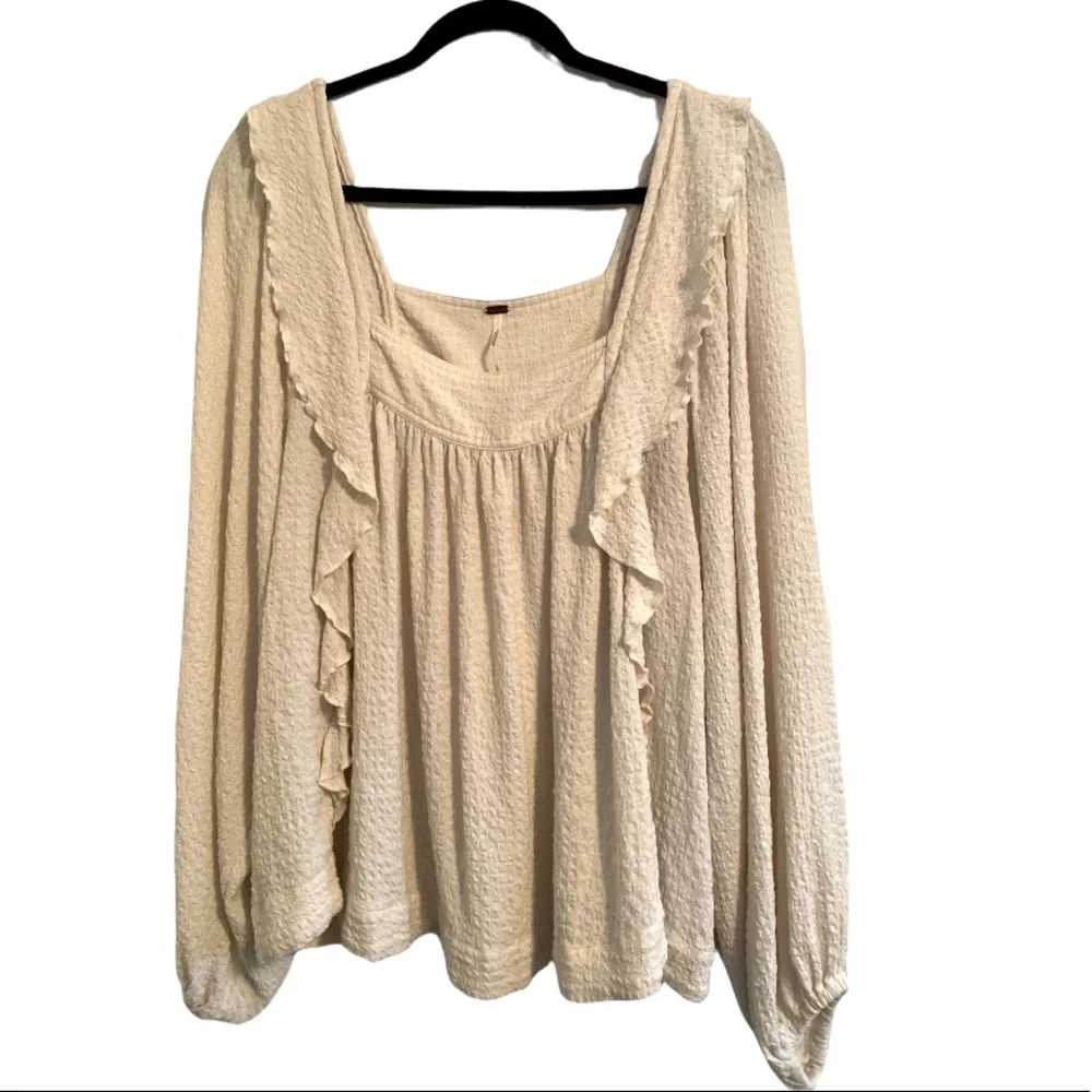 Free People Ruffle, Long Sleeve Top